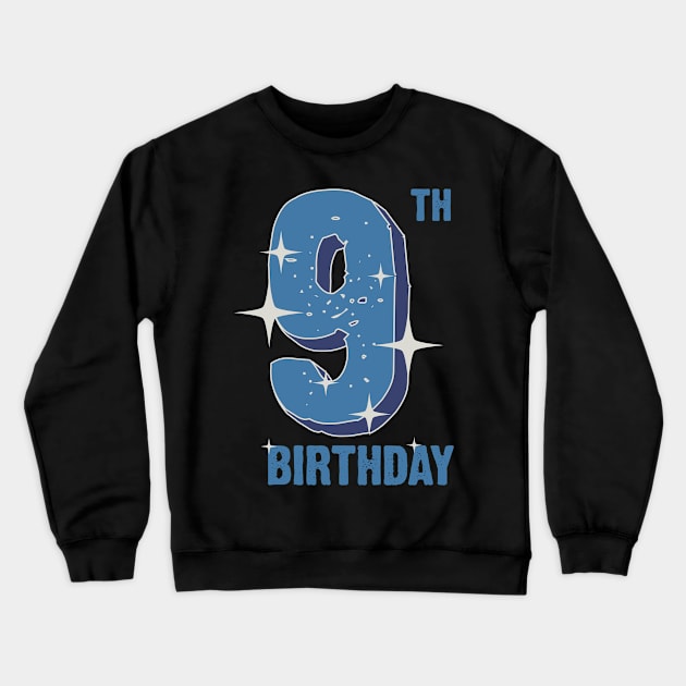 9th birthday for boys Crewneck Sweatshirt by Emma